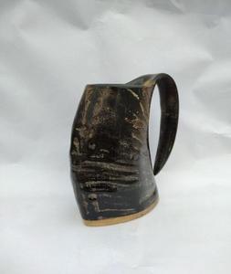 High Quality Viking Wine Horn <b>Mug</b> Europe-Style Carved Buffalo Ox Horn Agate Hot Trending Animal Style <b>Coffee</b> Tankard Decoration - Product Image 1