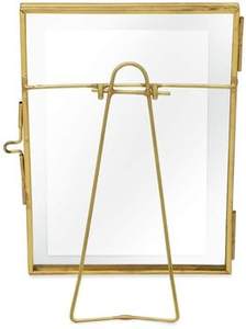 Cadre photo rectangulaire décoratif en laiton avec verre épais et métal doré élégant, parfait pour les présentoirs de table de mariage - Product Image 5