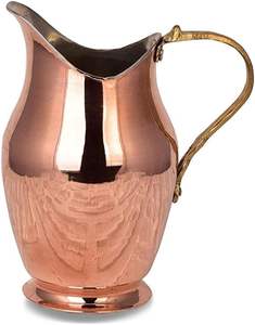 Hand Hammered Copper Jug Carafe for Beverage Service Surahi Copper Color Authentic Design Produced With Traditional Methods - Product Image 1