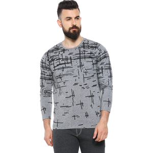 T-shirt col rond à manches longues imprimé pour homme, vêtement de qualité personnalisable, vente en gros, bon marché, du Bangladesh - Product Image 1