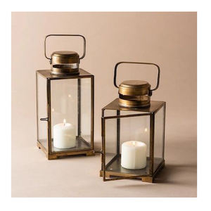 Customized Size <b>Metal</b> <b>Lantern</b> Latest Unique Clear Glass Mesh Design for Home Office Garden Decoration Durable Hanging Candle - Product Image 6