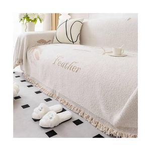 ODM Low Priced Customized Wholesale Bulk Plain Cotton <b>Sofa</b> <b>Wool</b> Wholesale Modern Minimalist Geometric Velvet Plush <b>Throw</b> Sets - Product Image 1