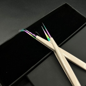 แหนบสเตนเลสสีทึบแยก45องศาสำหรับการต่อขนตาผลิตภัณฑ์ที่ยั่งยืน - Product Image 6