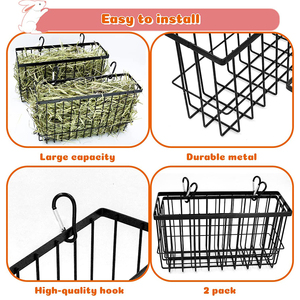 JH-Mech coniglietto porta alimentazione fieno con struttura in metallo per cincillà cincillà grande mangiatoia coniglio - Product Image 5