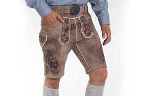 Pantalones clásicos de cuero de ante de cabra tradicional para hombre - Product Image 3