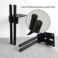 Pieds de meubles DIY en acier noir 100 % pour meuble TV et table de chevet - Design moderne en tube rond pour salon et bureau à domicile