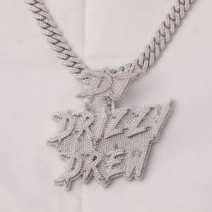 Personalizado DJ Club Moissanite personalizado diamante colgante 925 plata esterlina completo Iced Out Moissanite colgante regalo para él - Product Image 1
