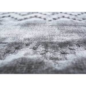 Tapis en soie de bambou tissés à la main en gris basique et noir, textile de maison HBS-02 - Product Image 3