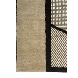 Aiwl-3072 <b>Boho</b> Style Geometric & Abstract Pattern Hand Knotted Wool <b>Rug</b> in Grey & Black for Home-for Living Room Bedroom Hallway - Product Image 4