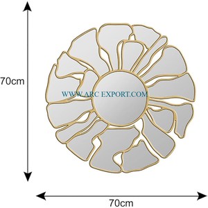Espejo de pared de lujo pulido en oro y latón puro para el hogar, para hoteles y resorts de interior y exterior, suministro creativo de espejo de pared - Product Image 3