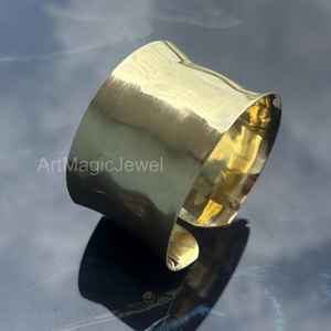 Brazalete de latón crudo de 69mm, brazalete de incrustaciones, brazalete de canal en blanco, pulsera ancha hecha a mano, latón crudo - Product Image 3