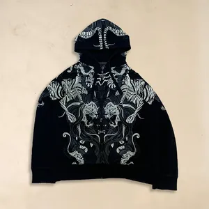 Sudadera con Capucha Vintage Estilo Y2K de los 2000, 100% Poliéster, Talla 6XL, Diseño Sólido con Transferencia por Sublimación y Serigrafía - Product Image 1