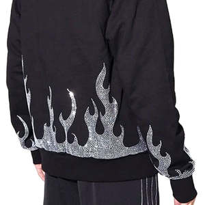 Sudadera con Capucha Unisex de Forro Polar Ecológico con Logotipo Gótico Bordado con Pedrería, 100% Algodón, Estilo Urbano - Product Image 3