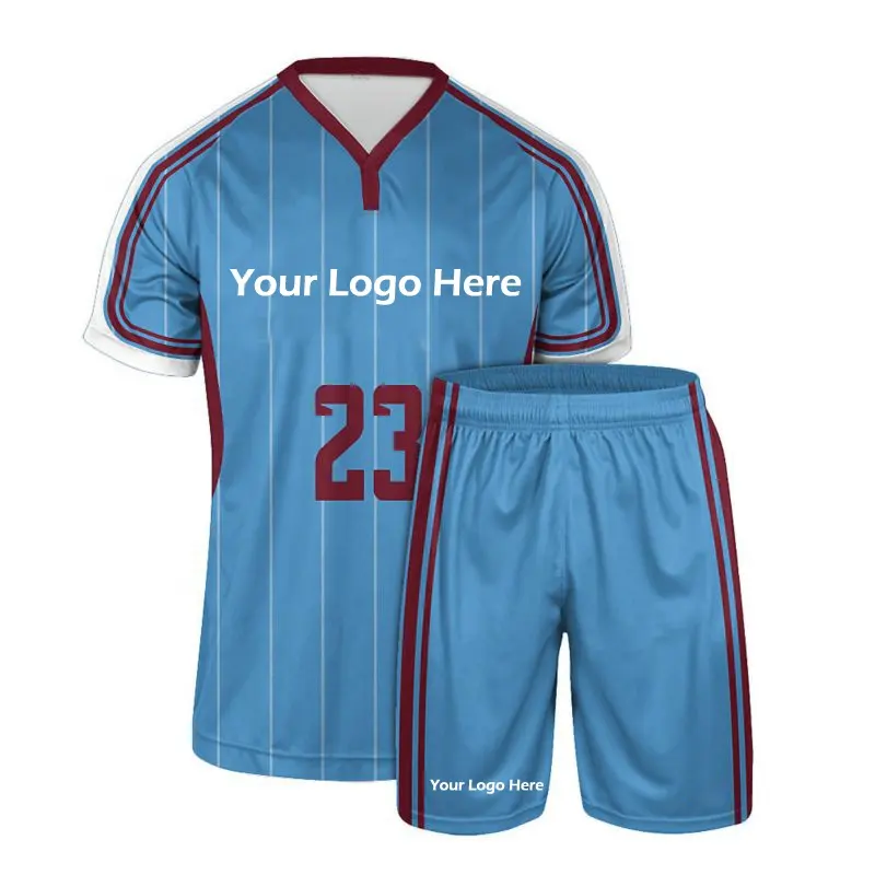 Uniforme de fútbol totalmente personalizado y camisetas de fútbol con impresión por sublimación personalizada conjuntos de fútbol de secado rápido