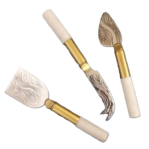 Dernier modèle de lot de 3 outils à fromage Set d'épandage de beurre en acier inoxydable couleur or Couverts pour vaisselle - Product Image 5