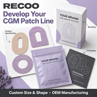 RECOO Patch de surveillance continue du glucose, étanche, respirant, couverture adhésive pour capteur, taille et forme personnalisées, fabricant OEM