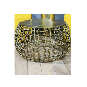 โต๊ะกาแฟทำจากไม้สีดำตรงกลางทรงกลมทรงกลองร้านอาหารและโรงแรมบริการกาแฟโต๊ะน้ำชาเฟอร์นิเจอร์โลหะ - Product Image 4