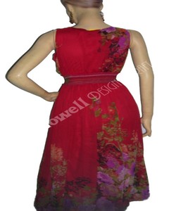 100% coton mousseline de soie au genou fait à la main A-ligne motif floral écologique tenue décontractée pour le printemps naturel respirant support OEM - Product Image 3