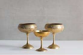 Vintage Brass Wine Goblet Engraved Handmade Chalice Metal Drinking Cup Antique Barware Wedding Gift Decorative <b>Drinkware</b> - Product Image 4