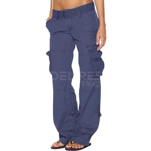 Pantalones Cargo de lona impermeables de secado rápido transpirables para mujer Diseño informal de cintura media para actividades al aire libre Último Jogger liso - Product Image 4