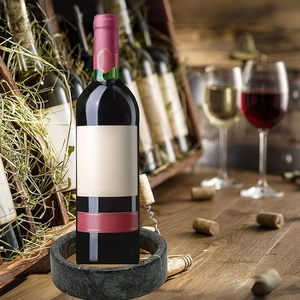 Elegant Luxury <b>Green</b> Marble Wine Bottle <b>Coaster</b> Set Absorbent Cork Holder for Weddings and Any Occasion - Product Image 2
