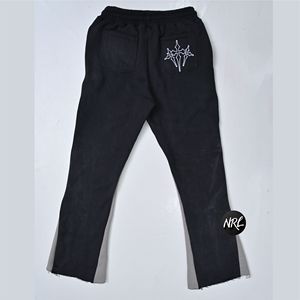 OEM Custom Logo Wholesale <b>Men</b> Black French Terry Patch Applique Embroidery High Quality Jogger Patchwork Flared <b>Sweat</b> <b>pants</b> <b>Men</b> - Product Image 6
