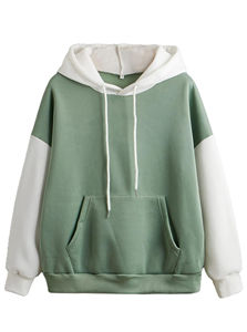 2025 personnalisé plaine sweats à capuche vierges décontracté coupe régulière Streetwear couleur bloc à manches longues 100% coton à capuche unisexe basiques à capuche - Product Image 4