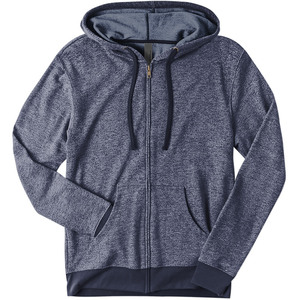 Bella Canvas Denim Fleece Full-Zip Sweat à capuche 1/1 poignets et ceinture côtelés Sweat à capuche à encolure contrastée - Product Image 4