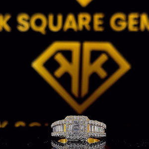 Bague en diamant moissanite ICED OUT, bagues en diamant taille ronde et baguette de 4 ct, bague en argent sterling 925 pour homme, cadeaux pour elle - Product Image 5