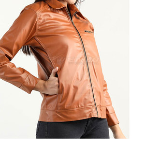 Blouson en cuir d'hiver pour femme, manches longues, coupe ajustée, respirant, tricoté, léger - Product Image 5