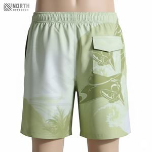 กางเกงขาสั้นว่ายน้ำลำลองสำหรับผู้ชายขายดี ผ้าแคนวาสระบายอากาศ แห้งเร็ว มีเชือกผูก ปรับแต่งโลโก้ สี และขนาดได้ - Product Image 5