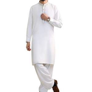 Bright <b>White</b> Men <b>Shalwar</b> <b>Kameez</b> Traditional Pakistani Suit High Quality Fabric Designer Kurta Pajama Set For Men Wear - Product Image 1