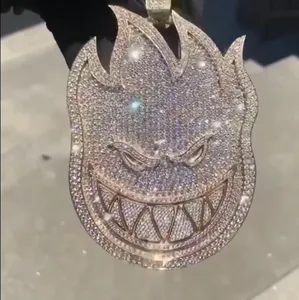 Colgante Tishya Diamond de Plata 925 con Logotipo Spitfire Personalizado, Chapado en Oro, Estilo Hip Hop para Mujer, con Moissanita - Product Image 2