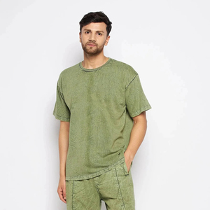Camisetas de Manga Corta para Hombre, Estilo Urbano, de Alta Calidad, Lavado Ácido, Corte Ajustado, Transpirables, Ecológicas, de Secado Rápido, Material de Algodón, 2025 - Product Image 1