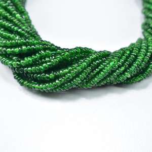 Natural Tsavorite Smooth Rondelle Gemstone Beads Strands String 2-3mm Rondelle Beads Lot para la fabricación de collares de joyería a granel - Product Image 1