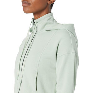 Vente en gros de vêtements sur mesure Fabricant de vêtements pour femmes, couleur unie, manches longues, crop top de sport, sweats à capuche courts pour femmes - Product Image 2