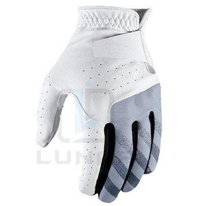Gants de golf en cuir Cabretta en peau de mouton doux et original en gris et noir gants demi-colorés avec des gants respirants - Product Image 6