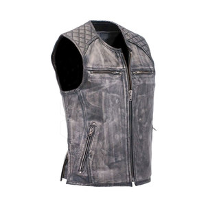 Chaleco de moto de cuero de secado rápido transpirable para hombre, logotipo impreso personalizado, accesorio de invierno sin mangas de alta calidad único - Product Image 3
