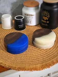 Posavasos Decorativo Cuadrado de Resina Azul y Madera de Olivo, Resistente al Calor, Protección de Superficies, Suministros para Restaurantes y Cafeterías, Venta al por Mayor, Arte - Product Image 5