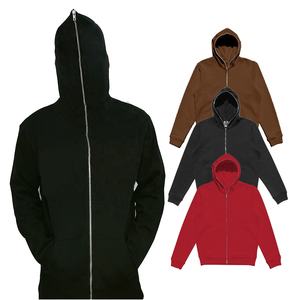 Sudaderas y sudaderas con capucha de hombre informales de algodón 100% en blanco con logotipo personalizado Sudadera con capucha y cremallera de cara completa para hombre - Product Image 1