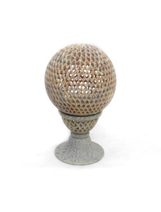 Natural Stone Handcrafted Carved Oval <b>T</b>-<b>Light</b> Votive Candle Holder Soapstone Christmas Home Decor Catholic - Product Image 6