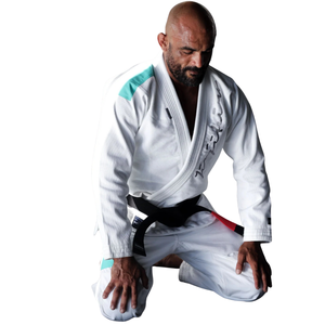 Kimono de Jiu Jitsu Brasileño Ligero de 450G, Tejido Pearl Weave, Color Blanco Menta, Uniforme de Entrenamiento Transpirable, Pantalones Ripstop - Product Image 5
