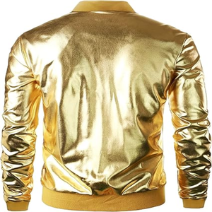 Chaqueta de Moda con Cremallera de Cuero Brillante, Chaqueta de Piel de Oveja Brillante, Venta al por Mayor, Alta Calidad, Suave y Cálida, Chaqueta Elegante - Product Image 2