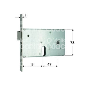 Serrure à bande 2 tours avec loquet séparé, cylindre ovale inclus - Product Image 1