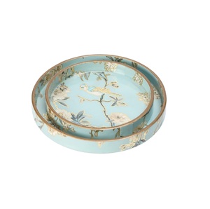 Vente en gros Plateau de service rond en bois naturel écologique de qualité supérieure Forme de taille personnalisée en Inde - Product Image 3