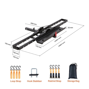 Remolque para Motocicletas al por Mayor, para Vehículos Todoterreno, con Enganche de 2 Pulgadas, Remolque para Bicicletas de Fábrica con Correas de Trinquete y Estabilizador - Product Image 5