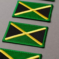 La bandera del país de Jamaica parche emblema nacional bordado hierro en, Bandera de Jamaica parche bordado