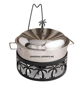 Olla Caliente de Acero Inoxidable con Diseño Árabe, Forma Redonda, para Mesa, Última Colección, Elegante Calentador de Comida de Metal - Product Image 1