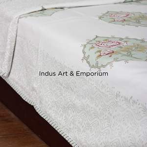 Ndian-Juego de ropa de cama con funda de almohada, juego de sábanas con bordes enjuagados, sanganeri artesanal - Product Image 4