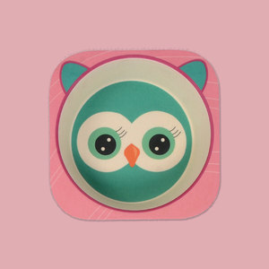 ชุดอาหารค่ำเด็กใยไผ่เป็นมิตรกับสิ่งแวดล้อม (นกฮูก) - Product Image 3